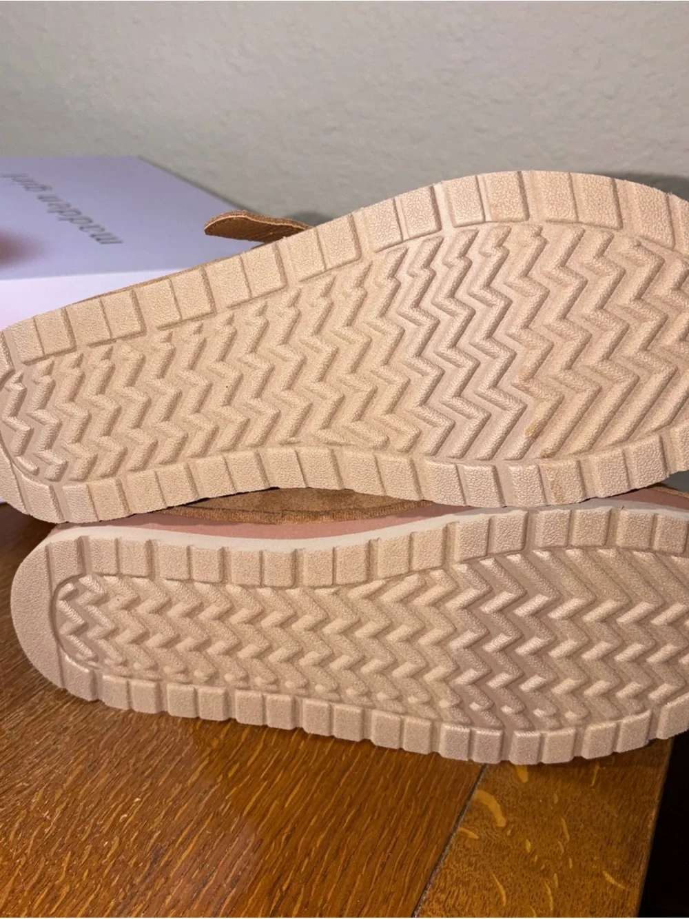 Madden Girl Tan Suede Slip-On Clog with Buckle - Picture 5 of 6